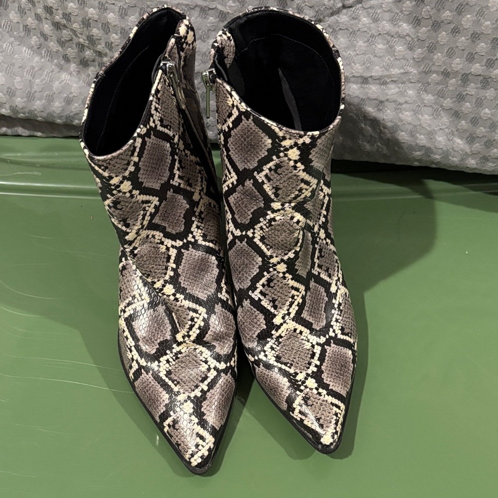 Circus by Sam Edelman Snakeskin Pattern Ankle Boots